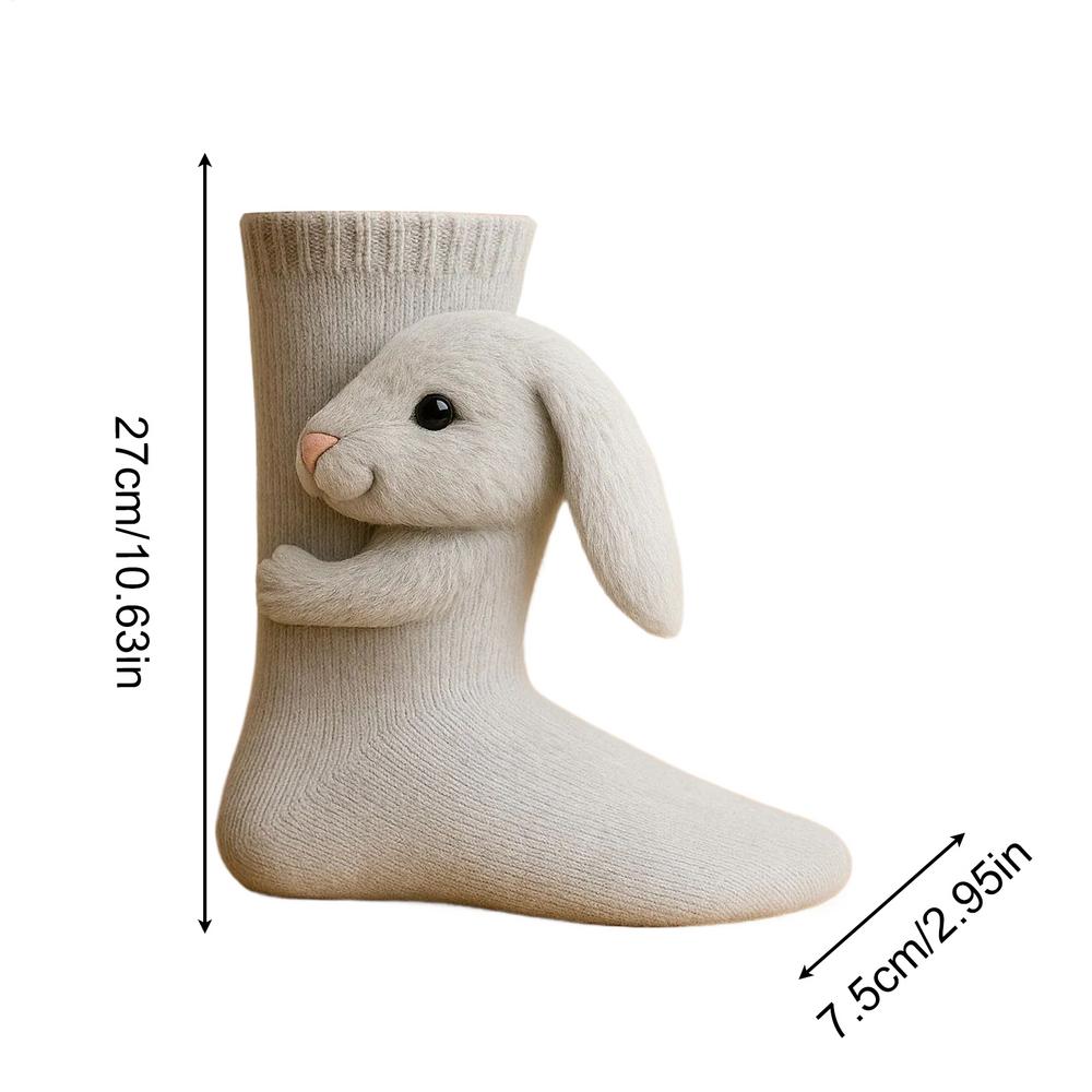 3D Knit Animal Socks Foot Warm Supplies 3D Novelty Knitted Socks for Women Kid Adult Winter Fall Christmas Birthday Indoor Home