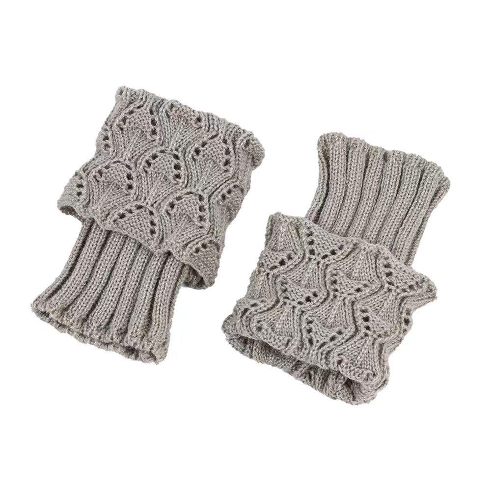 Women's Wool Knit Boot and Leg Warmers with Buttons