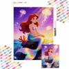 Diamond Painting Kit Ariel Mermaid Jellyfish Home Bedroom Wall Decor Crafts Handmade Gift