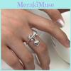 Chic Adjustable S925 Silver Heart Ring With Bow Design For Women Ideal For Everyday Wear
