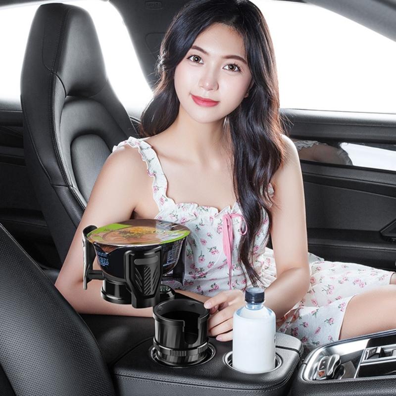 Multifunkční držák nápojů do auta 2 v 1 Rozšiřující adaptér Základní podnos 360stupňový otočný stojan Organizér Protiskluzový