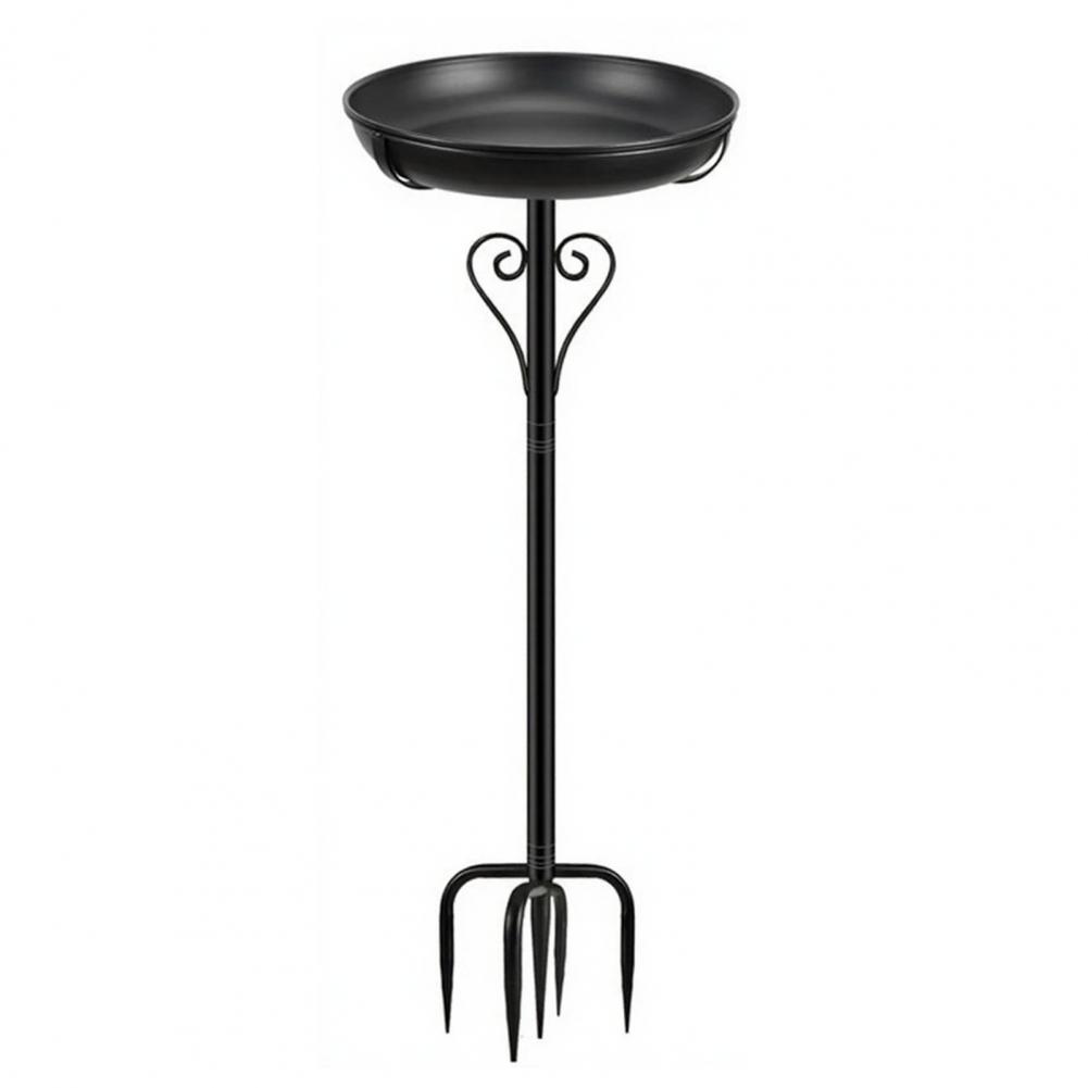 Bird Waterer Bird Feeder Spacious Iron Art Bird Bath with Ground Insert Outdoor Birdbath Bowl with 5-prong Metal Base Winter Gar
