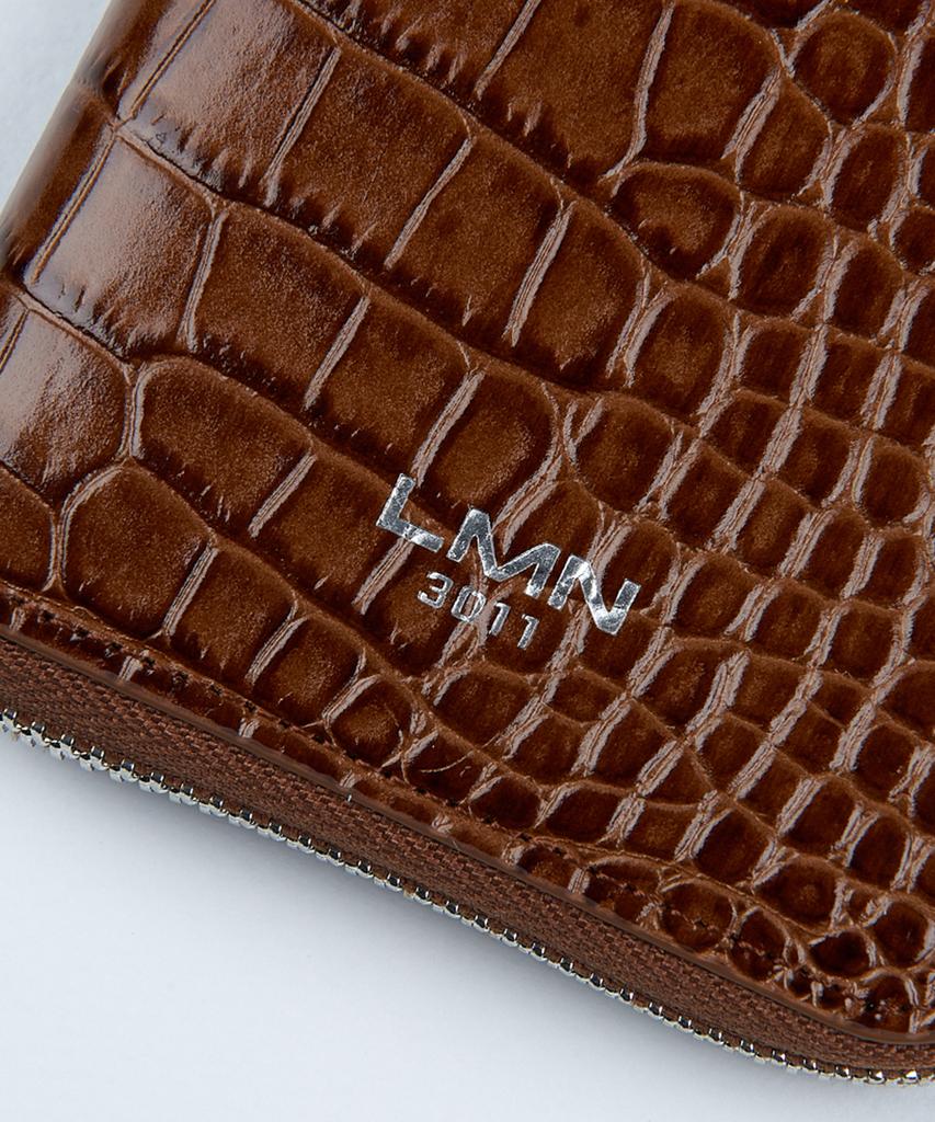 Lmn3011 Crocodile Embossed Long Wallet - Tan Brown