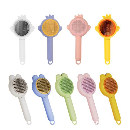 Cat Hair Brush Self Cleaning Dog Slicker Brush for Grooming And Shedding Cute Pet Hair Remover Tool with Release Button for Cats Dogs Rabbits