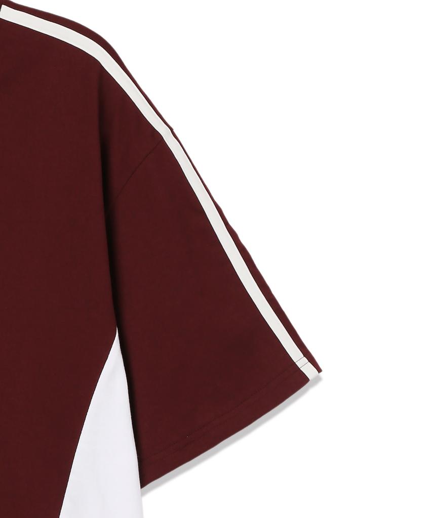 VANNWORKS Sporty Blockcore V-Neck Short Sleeve T-Shirt (Vs0033) Wine