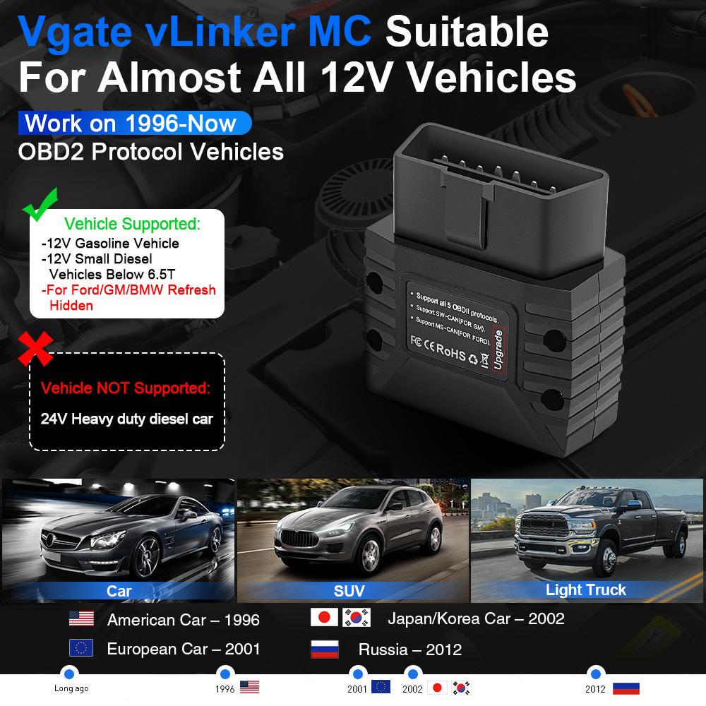 vLinker MC BL Bluetooth 3.0 ELM329 OBD Car Diagnostic Tool for Android Apps