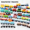 Wooden Magnetic Train Car Locomotive Ambulance Fire Truck Wood Railway Accessories Fit for Brand Wooden Tracks Toy For Kids