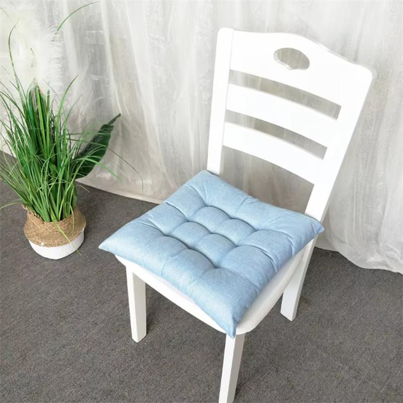 Linen-cotton Four-season Home Cushion Fashionable Solid Color Dining Chair Anti-slip Pad Office Comfortable Sedentary Stool Mat