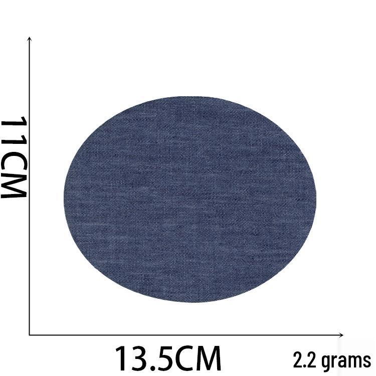 Howling Denim Knee Patches: 5 Color Mix, Embroidered Iron-On, Cuttable Fabric Patches