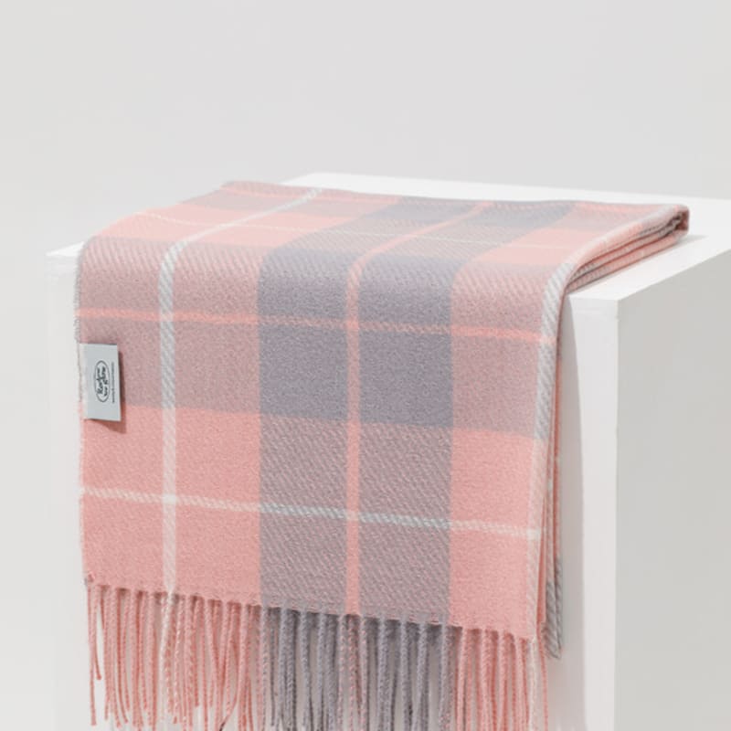 RECLOW OMBRE Two-tone Check Muffler PINK