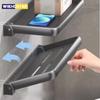 1 Piece of Bathroom Folding Rack, Space Saving Aluminum Wall Mounted Storage Rack, Easy To Install Bathroom Accessory