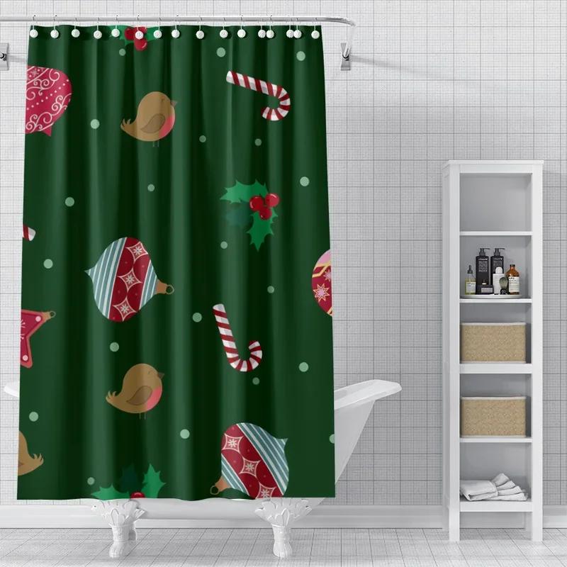 

Домашний декор шторы для ванной водонепроницаемая шторная ткань Современный скандинавский стиль Гостиная Счастливого Рождества зима 90x180cm
