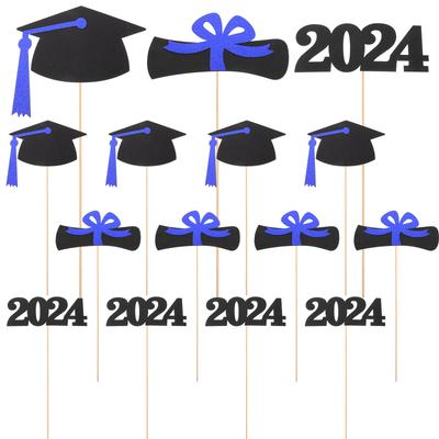 5Set Graduation Table Picks Vase Decorations Paper Wood Grad Party Centerpieces Photo Props Graduation Vase Decor Grad Table