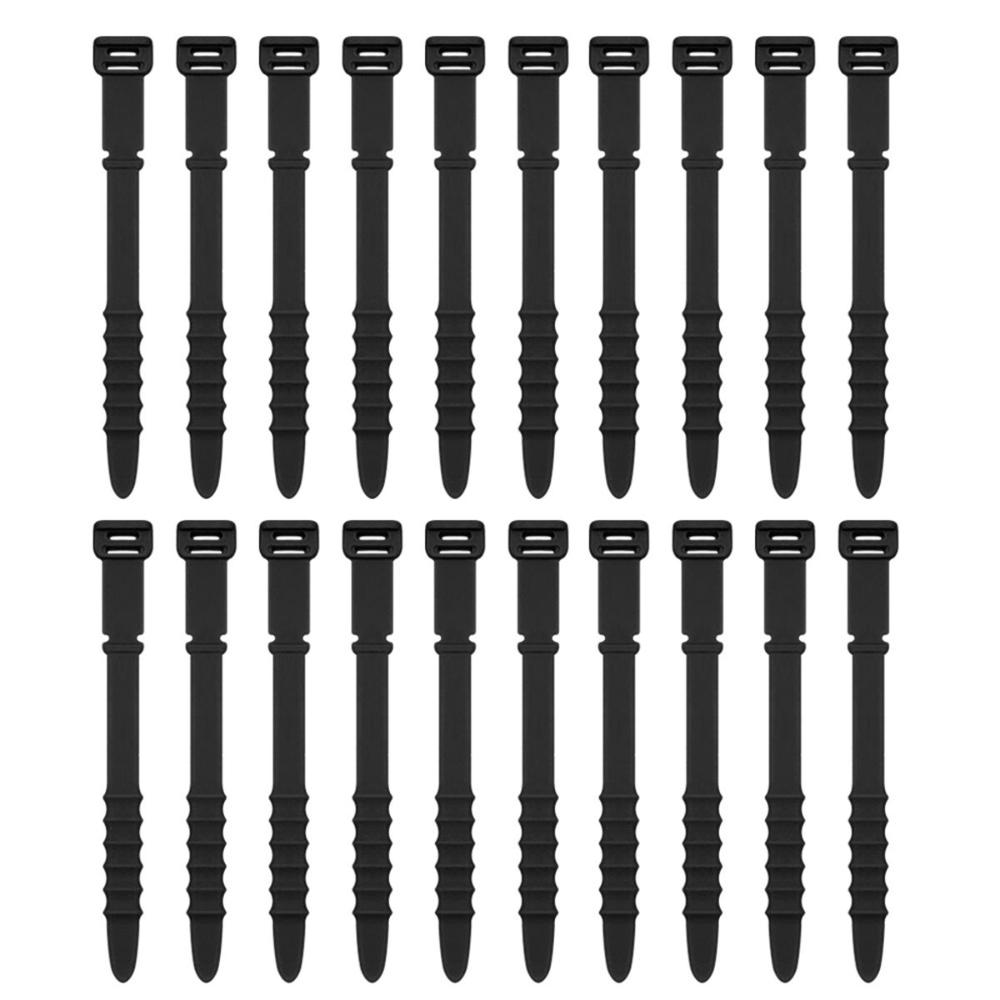 Office Desk Elastic Reusable Home Zip Ties Wire Management Clip Straps Cable Organizer