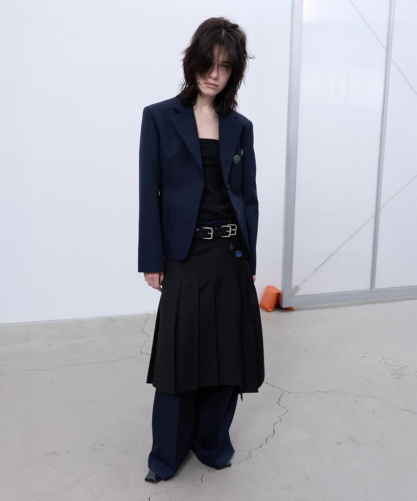 Lcdc Tm Asymmetric Pleated Skirt (Black)