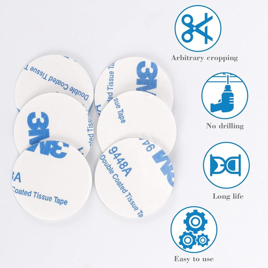 100Pcs 3m Round Double Sided Tape Heavy Duty Mounting Foam Tape,25 × 25mm Strong Adhesive Pads,Suitable for Photo Album Walls, Office Decor