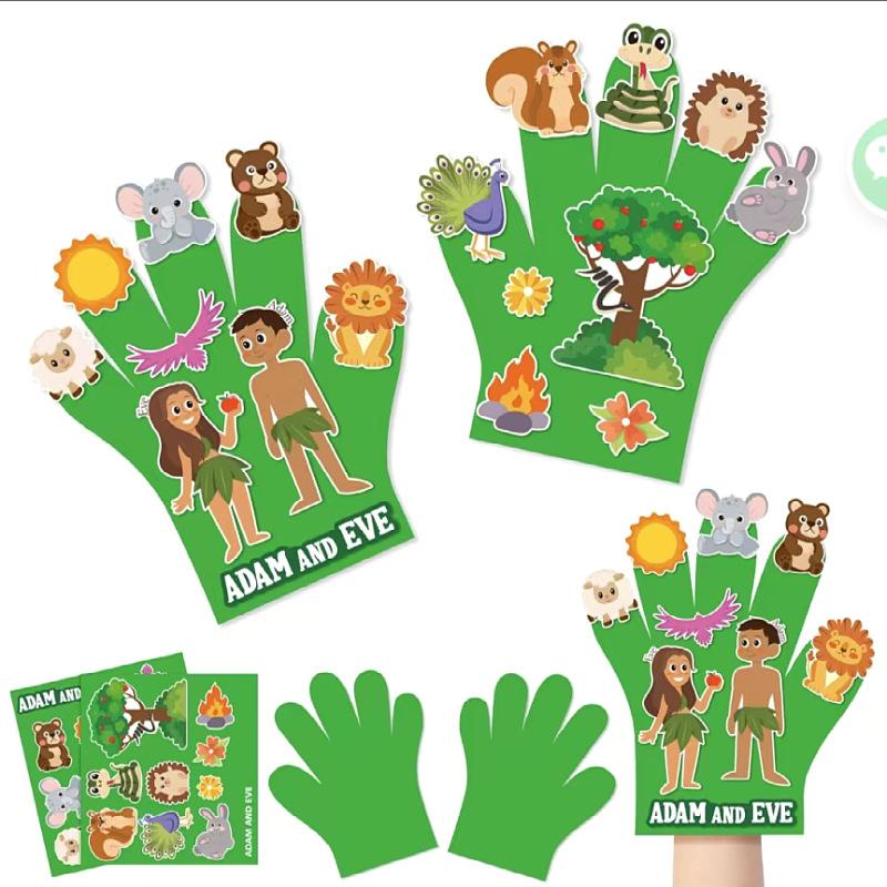 Children Hand Puppets Set Montessori Parish Toy DIY Animal Finger Puppets Storytelling Kindergarten Baby Interaction Social Tool