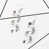 Foreign Trade Personality Wild Spiral Curved Geometric Earrings Frosted Earrings Design Sense Wave Curve Earrings Jewelry