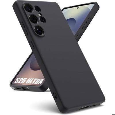 Protective Case - BOOLING - for Samsung Galaxy S25 Ultra - Liquid Silicone - Shockproof - Matte Black