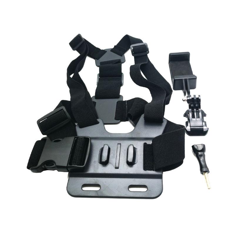 

Нагрудный ремень для мобильного телефона, монтажный держатель, кронштейн для видео под первым углом, фиксированный зажим, аксессуары для прямой трансляции чёрный