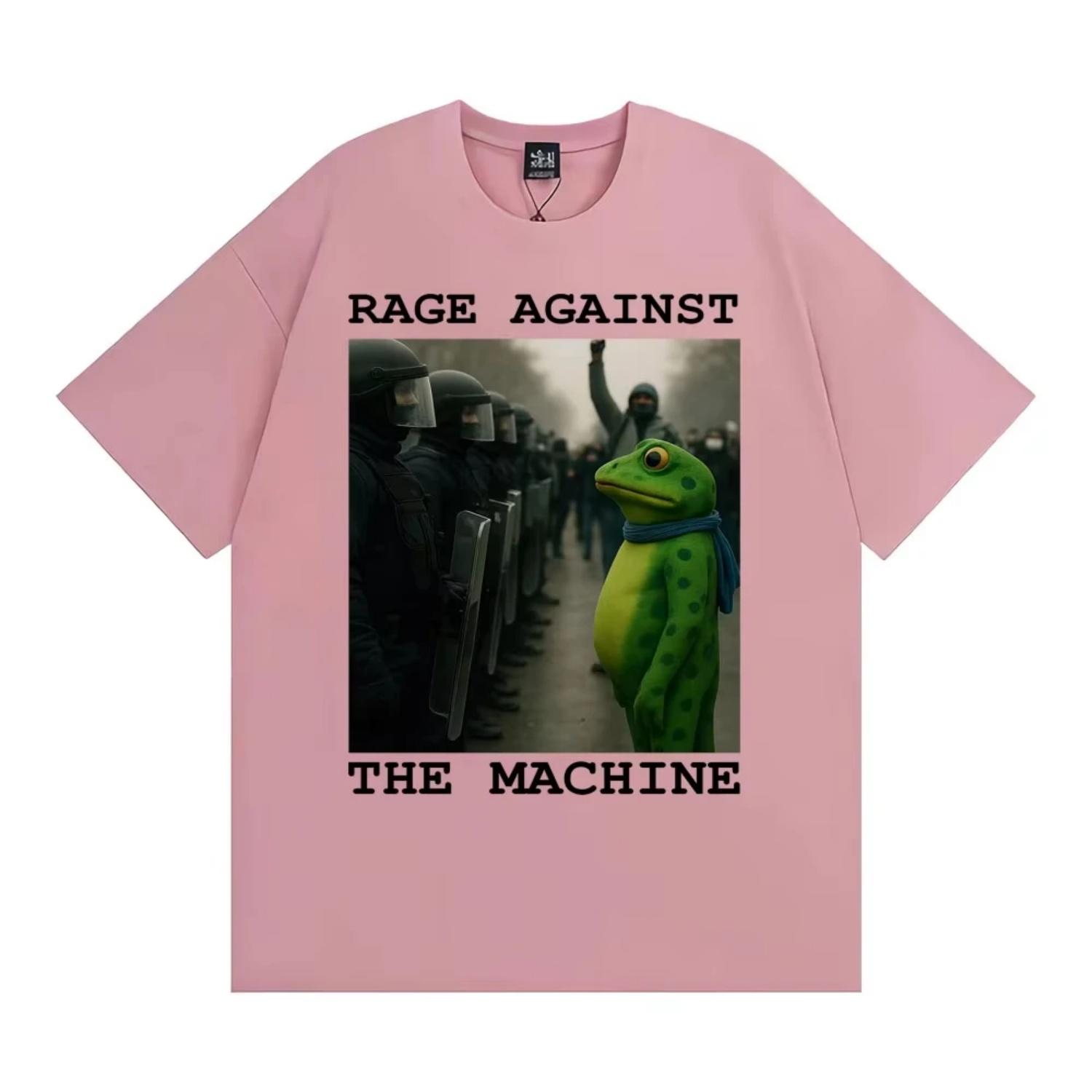 

Rage Against The Machine Portland Frog Protest Funny Meme T-shirt Men Women Clothing Fashion Humor Oversized T Shirts Streetwear S разноцветный