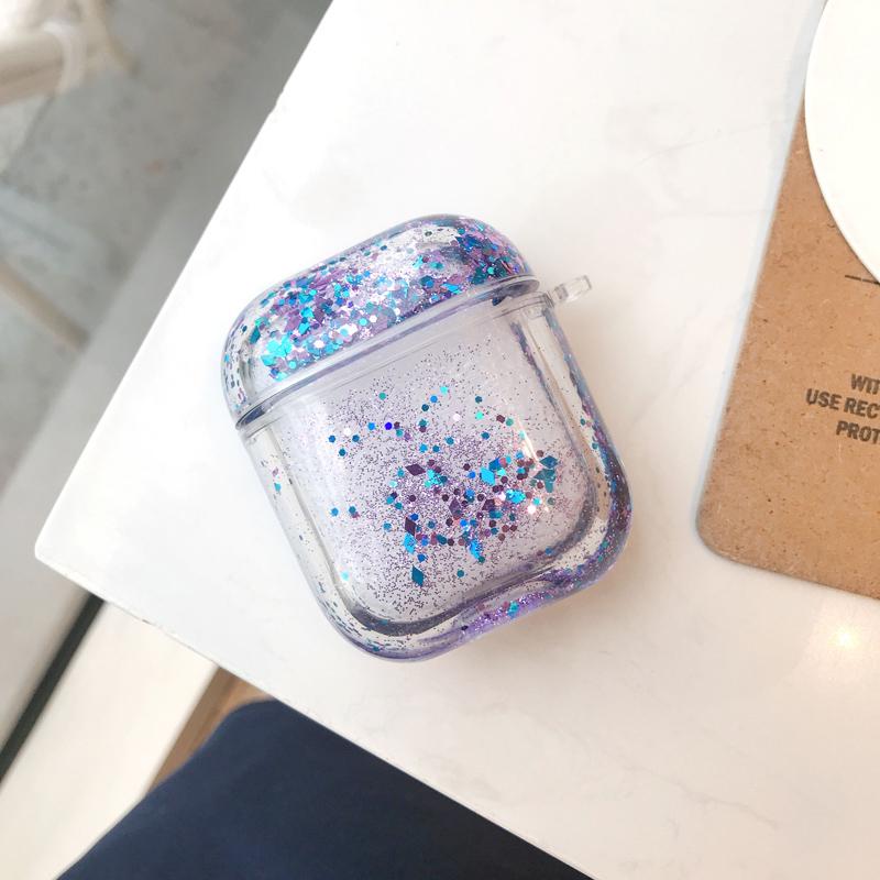 4 Colors Airpods Shiny Bling Liquid Quicksand Crystal Clear Case for Apple Airpods Earbuds 4 Colors Airpods Shiny Bling Liquid Quicksand Crystal Clear Case for Apple Airpods Earbuds