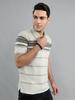 MONTE CARLO Mens Regular Fit Stripes Half Sleeve Polo Tshirt
