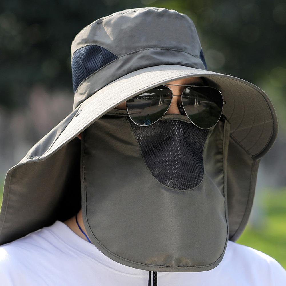Kolip Men Summer Fishing Hat With Breathable Mesh Neck Protection Sunscreen Hat For Mountaineering Fishing