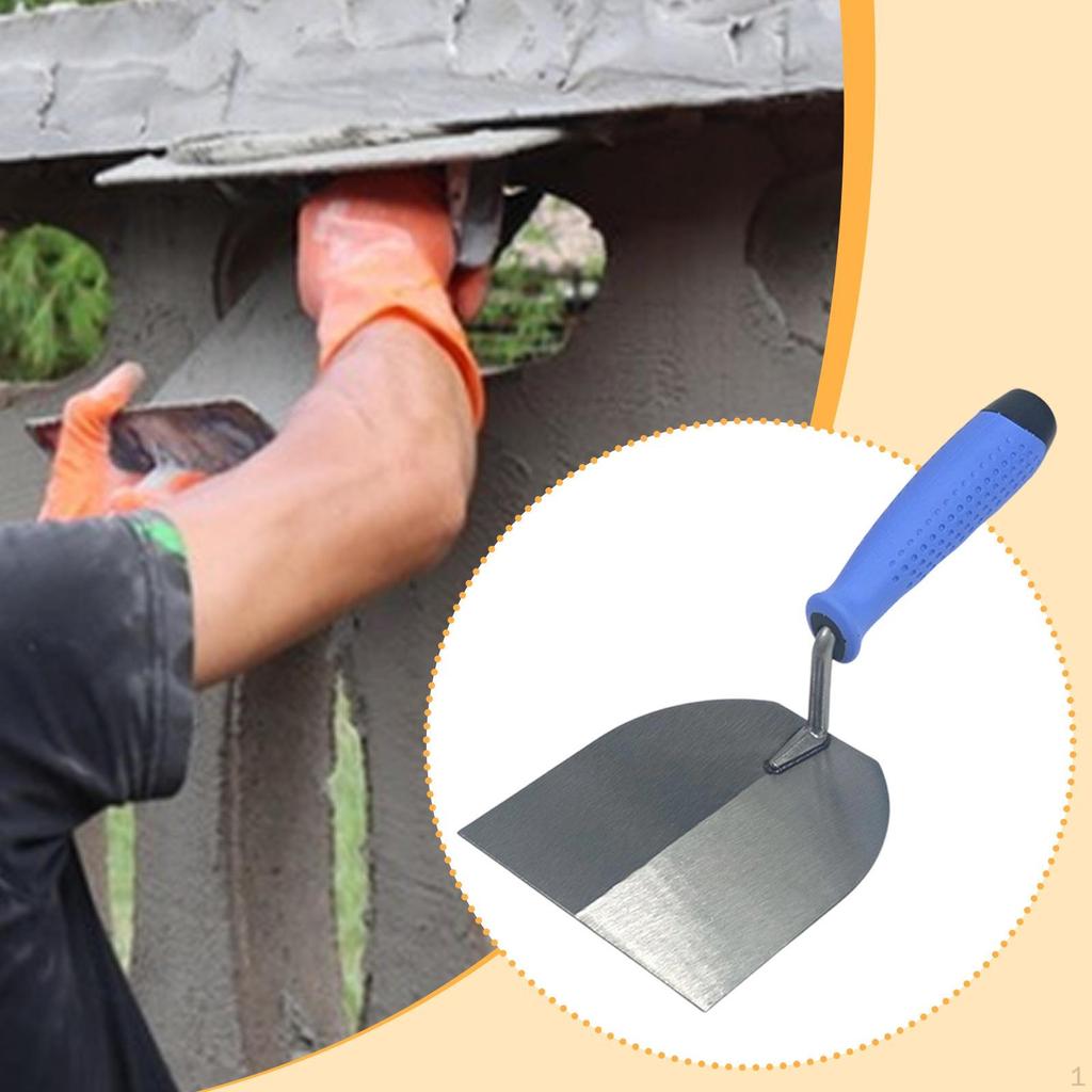 Wide Flat Head Masonry Trowel Carbon Steel 25.4x12x12.8cm Multifunctional for Brick Laying