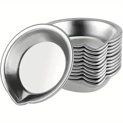 12/24Pcs Makeup Palette Stainless Steel Small Round Paint Tray Artist Watercolours Paint Mixing Palette Tray For Artist