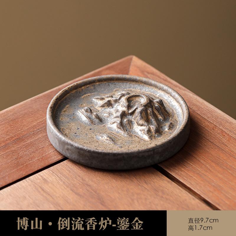 Creative Living Room Zen Incense Ceramic Incense Holder, Incense Insert, Gray Vertical Incense Burner, Tea Ceremony Ornament