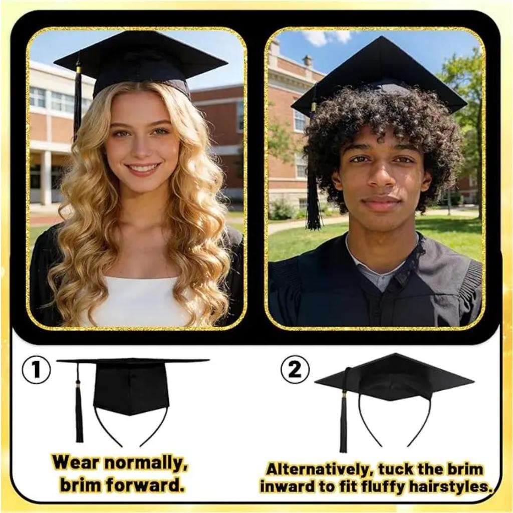 Soft Felt Flexible Plastic Grad Cap Headband Insert, Hairstyle Protection for Graduation Hat Placement