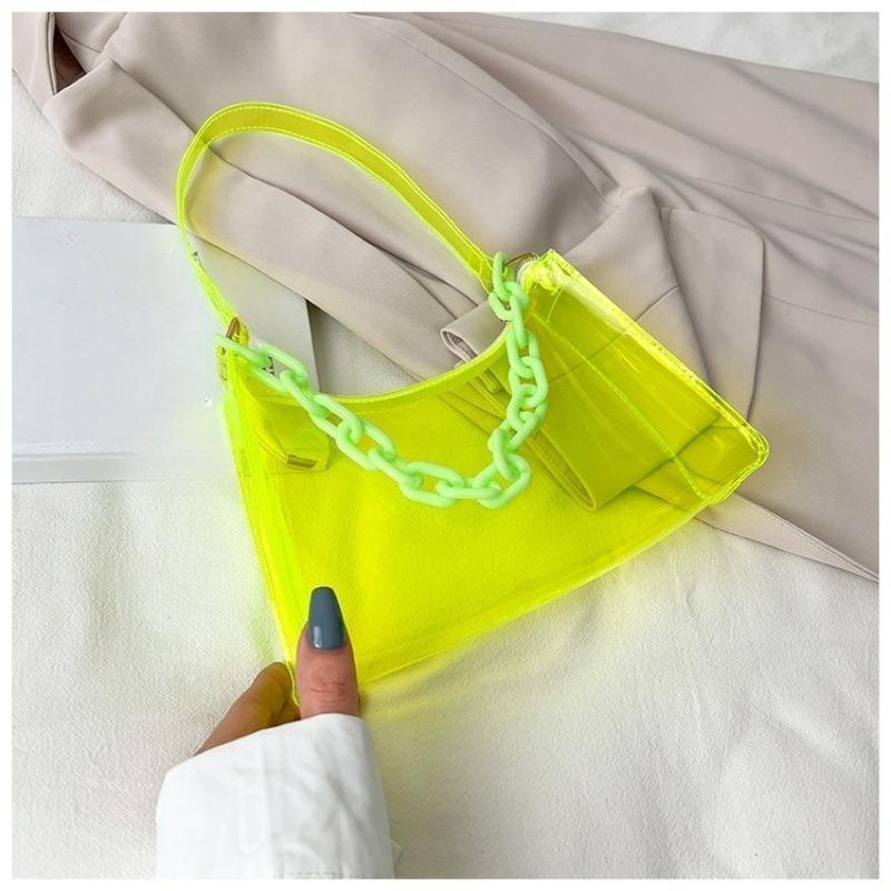 Модная женская сумка, Свежая и прозрачная гелевая сумка, Женская сумка под мышку, Маленькая сумка на одно плечо зелёный