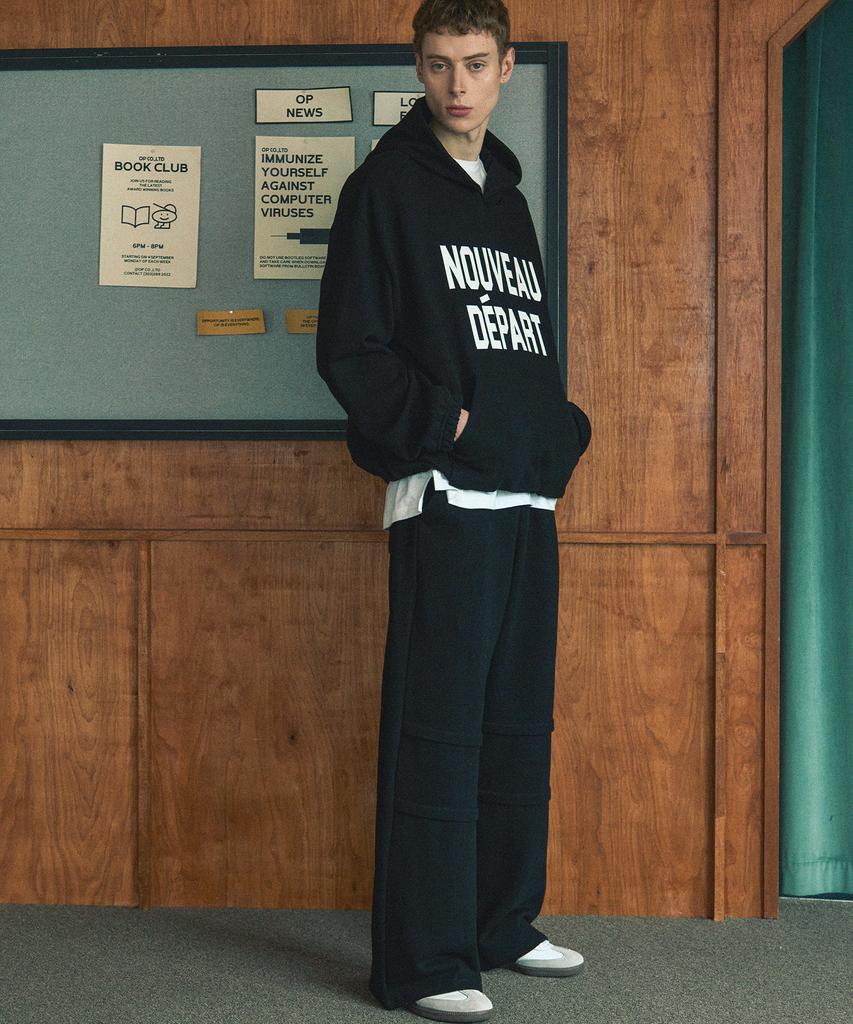 NODU Double Line Wide Pants [Black]
