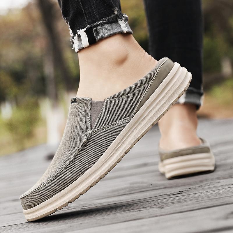 2026 Slides Sandal Mules Open Back Casual Shoes Half Shoes for Men Platform Closed-toe Loafers Slippers Summer Slip On Flats
