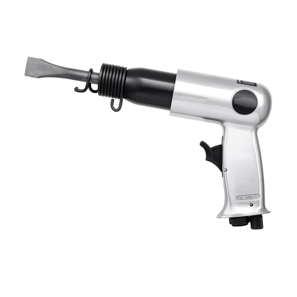 Martelete Pneumático, Martelo Pneumático 3500BPM com Curso de 70mm e 4 Peças de Talhadeiras Haste Redonda, Compacto com Empunhadura de Pistola Cinzel Pneumático Ferramenta Pá Pneumática para Corte