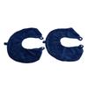 2pcs Navy Blue U Shaped Pillow Cover Travel Replacement Cover Soft Zippered Neck Pillow Case