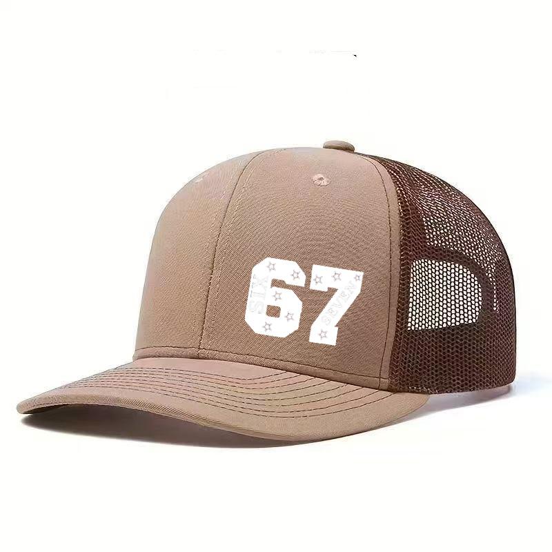 1PC Breathable Mesh Cap with 67 Star Fashion Logo, Perfect for Daily Travel Without Sweating