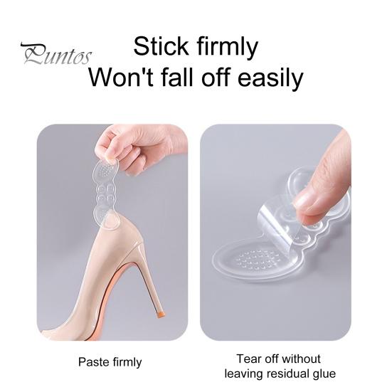 Transparent 1 Pair Heel Silicone Pads Non-slip Anti-wear Adhesive Soft Relief Pain Foot Care Women Men Invisible Insole Stickers Shoes Accessories