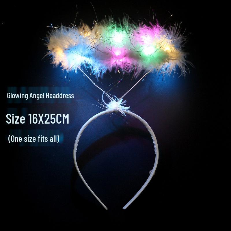 Luminous Angel Wings & Magic Wand Fairy Set for Kids - Feather Wings, Wand, and Flower Decoration