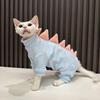 Dinosaurier-Form Fleece-Sweatshirt für Katzen im Winter Niedlicher Cartoon 4-beiniger Warmer Lila-Blauer Mantel für Sphynx-Katze Weicher Overall