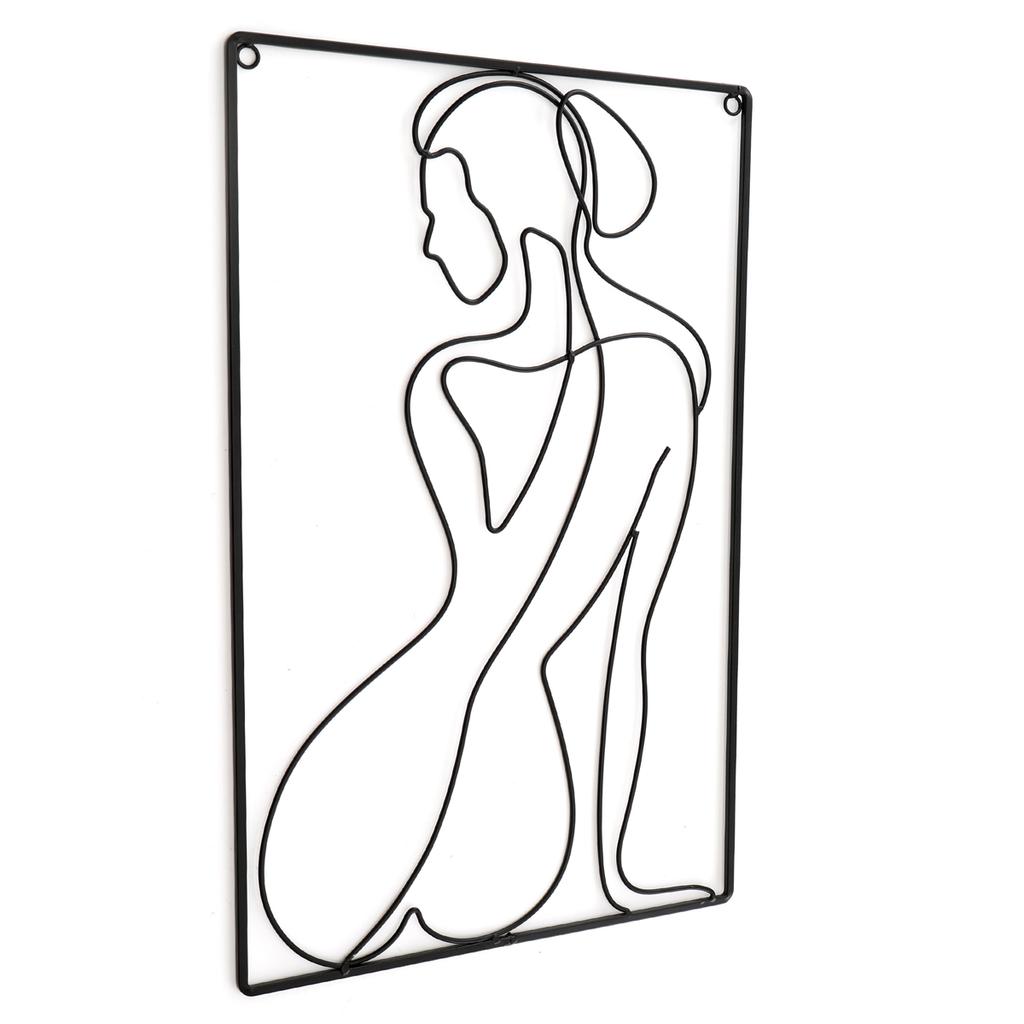 Les Trésors De Lily [A3700] - Svart 'Arty' metalldekor - 45x35 cm (kvinne silhuett)