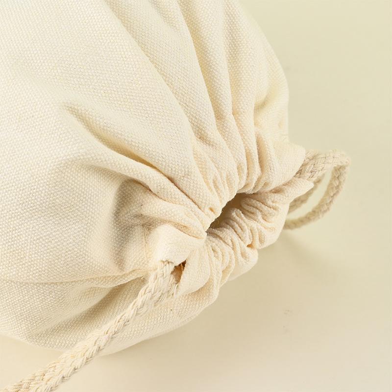 Blank Canvas Drawstring Bag with Cotton Rope for Nuts or Rice, Custom Logo Printing Available