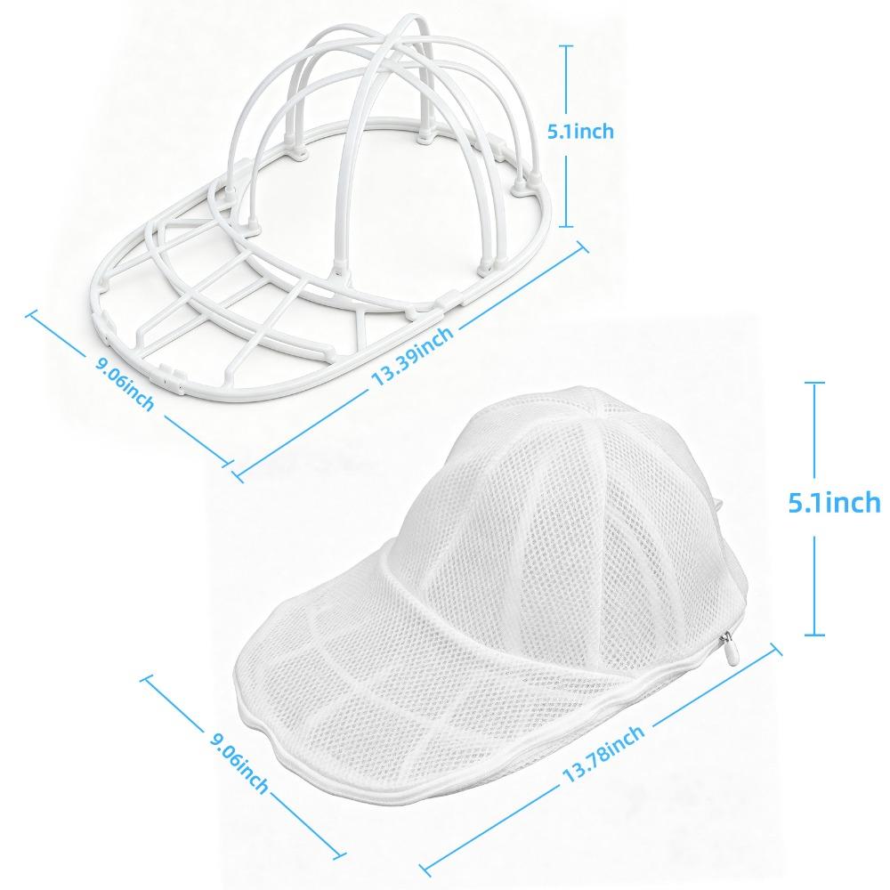 2-Layer Double Bracket Cap Shaper for Wash, Removable Hat Washing Cage Support Frame, Protect Cleaning Inside Brim, Reshape Drying Rack for Laundry белый