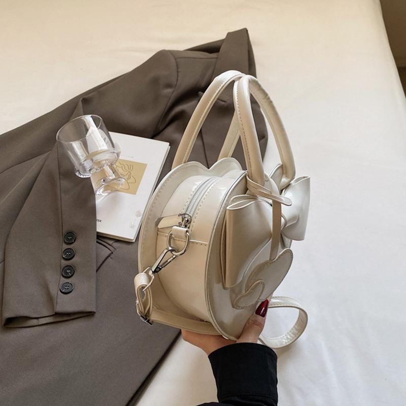 Trendy Love Shaped Small Handbag Butterfly Knot Single Shoulder Bags Fashion Versatile Heart Pendant Crossbody Bag