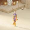 Elegant Enamel Ocean Necklace Snake Chain Marine Life Necklace Unique Fish Pendant Necklace  Retro