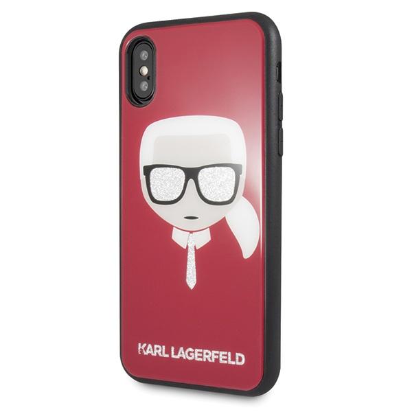 Karl Lagerfeld Klhcpxdlhre Iphone X/Xsczerwony/Red Iconic Glitter Karl`s Head