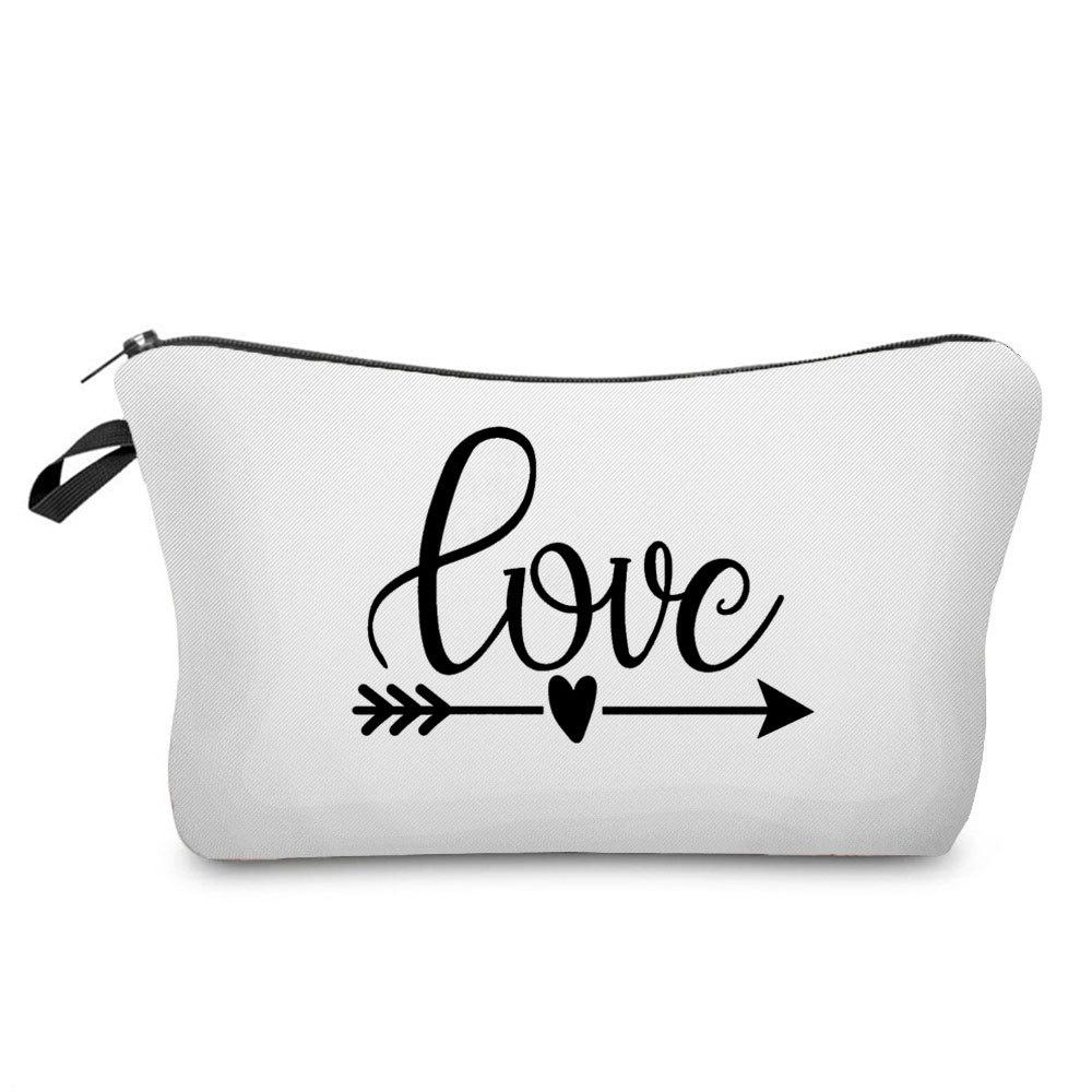 Women Love Print Cosmetic Bag Toiletries Organize Travel Storage Case  6385