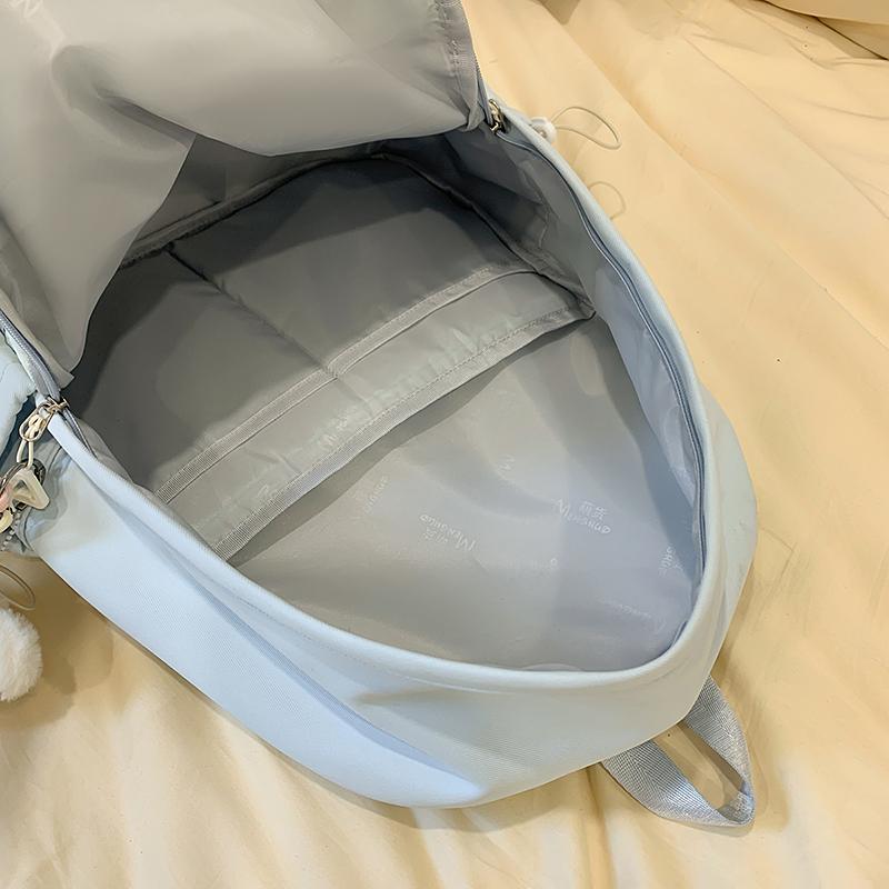 Junior High School Student Schoolbag Color Block Women's Large Capacity Backpack