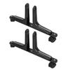2 Set Room Divider Screen Holder Width Adjustable Movable Aluminum Alloy Screen Partition Feet Holder with Wheels Black